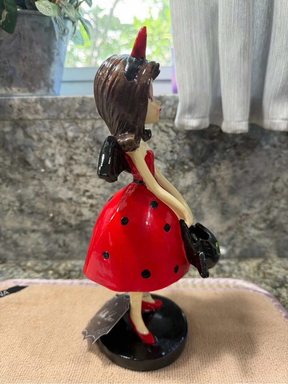 Bella Lux Devil Girl Halloween Figurine with Bat Purse | NWT 11”